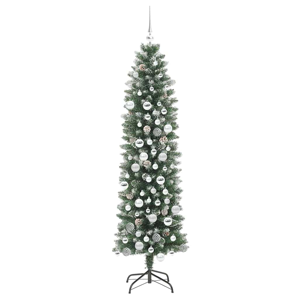 Kunstmatige slanke kerstboom met 300 LED Groen en Wit 180 cm is nu te koop bij PeponiXL, paradijselijk wonen!