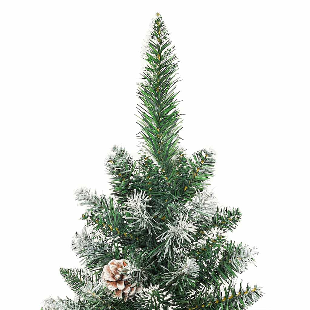 Kunstmatige slanke kerstboom met 300 LED Groen en Wit 210 cm is nu te koop bij PeponiXL, paradijselijk wonen!