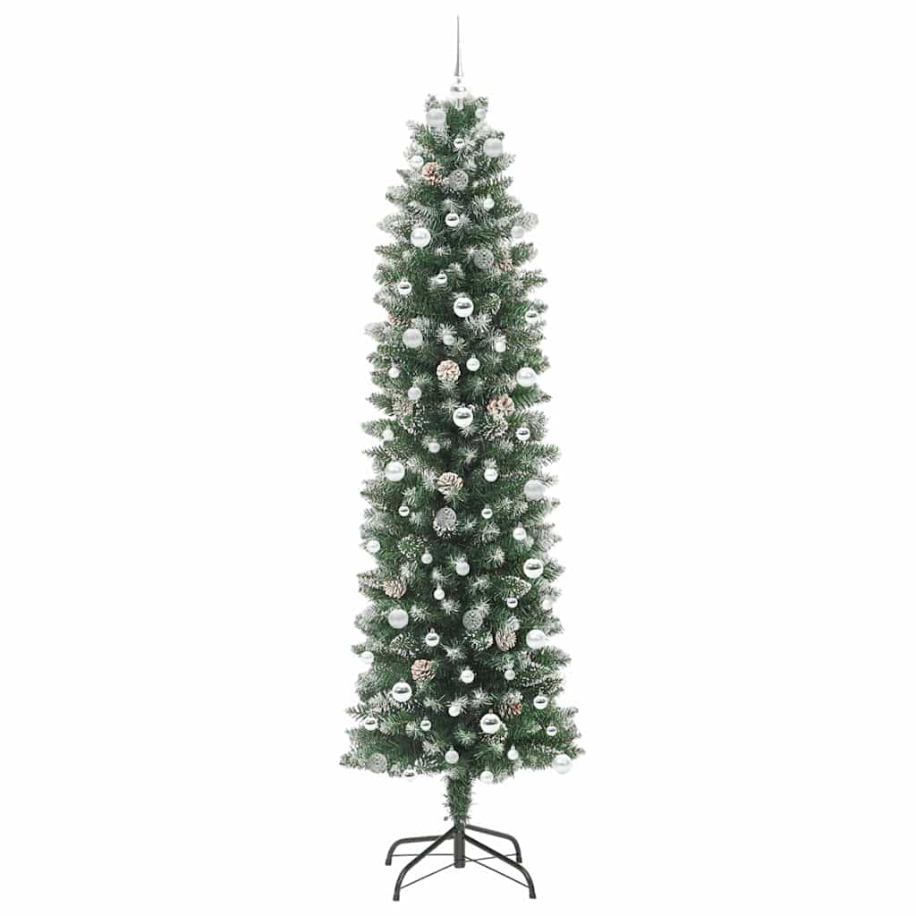 Kunstmatige slanke kerstboom met 300 LED Groen en Wit 240 cm is nu te koop bij PeponiXL, paradijselijk wonen!