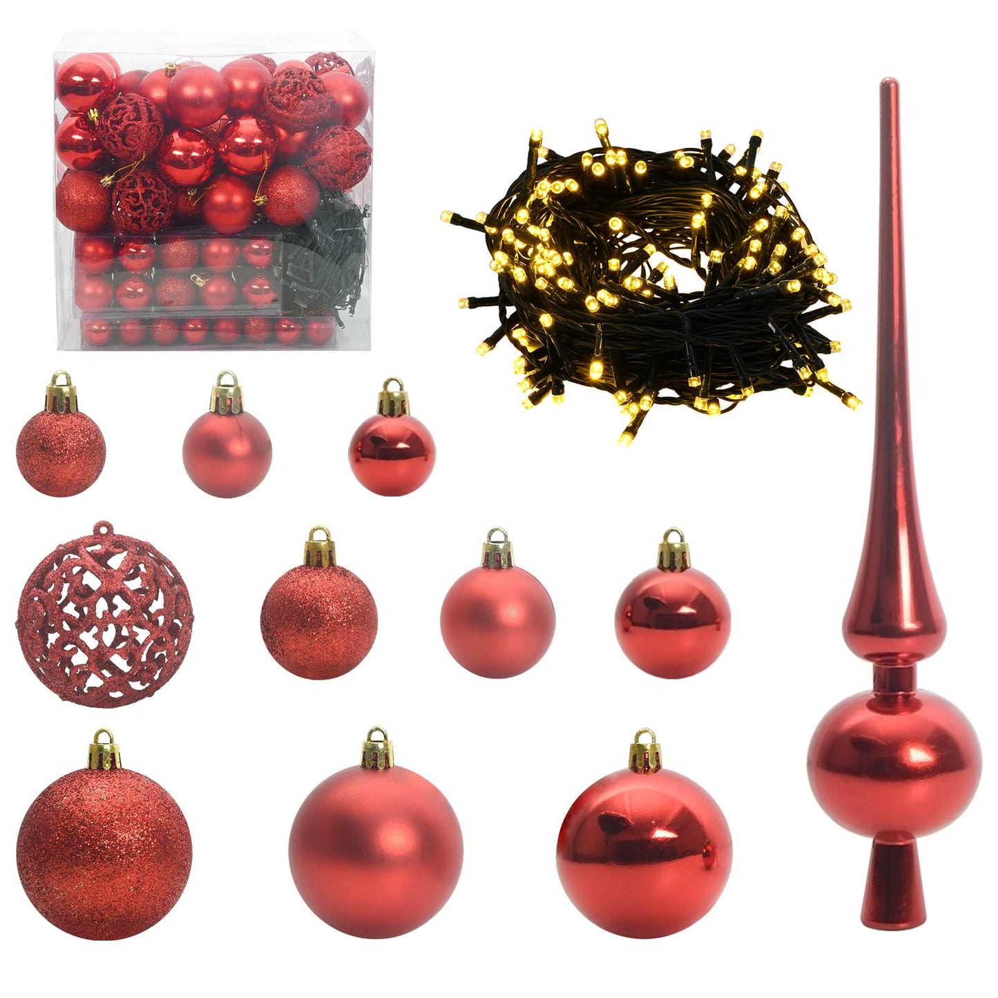 Artificial Pre-lit Kerstboom met Ballenset Groen 180 cm is nu te koop bij PeponiXL, paradijselijk wonen!