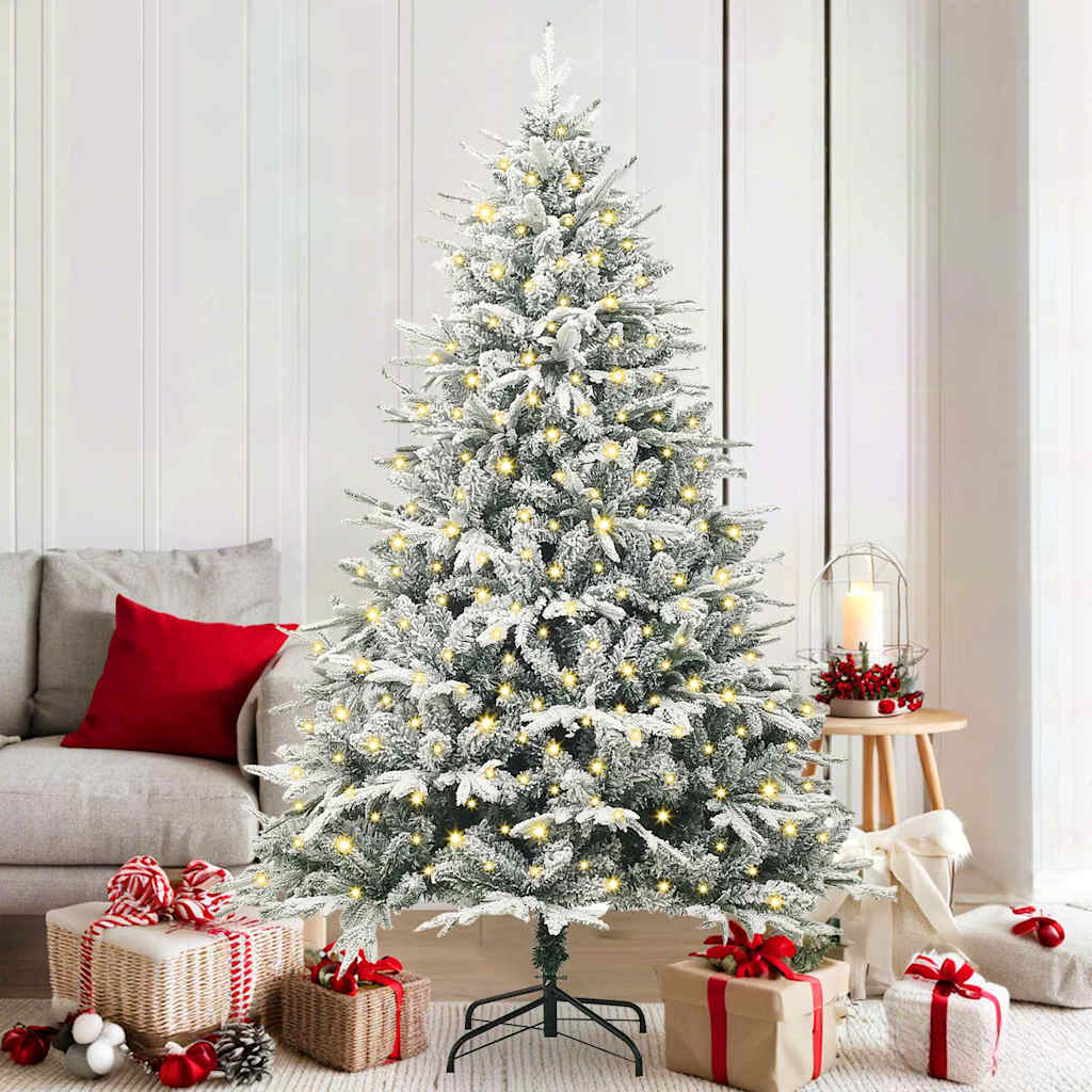 Kunst Kerstboom met verlichting Groen 180 cm PVC en PE is nu te koop bij PeponiXL, paradijselijk wonen!