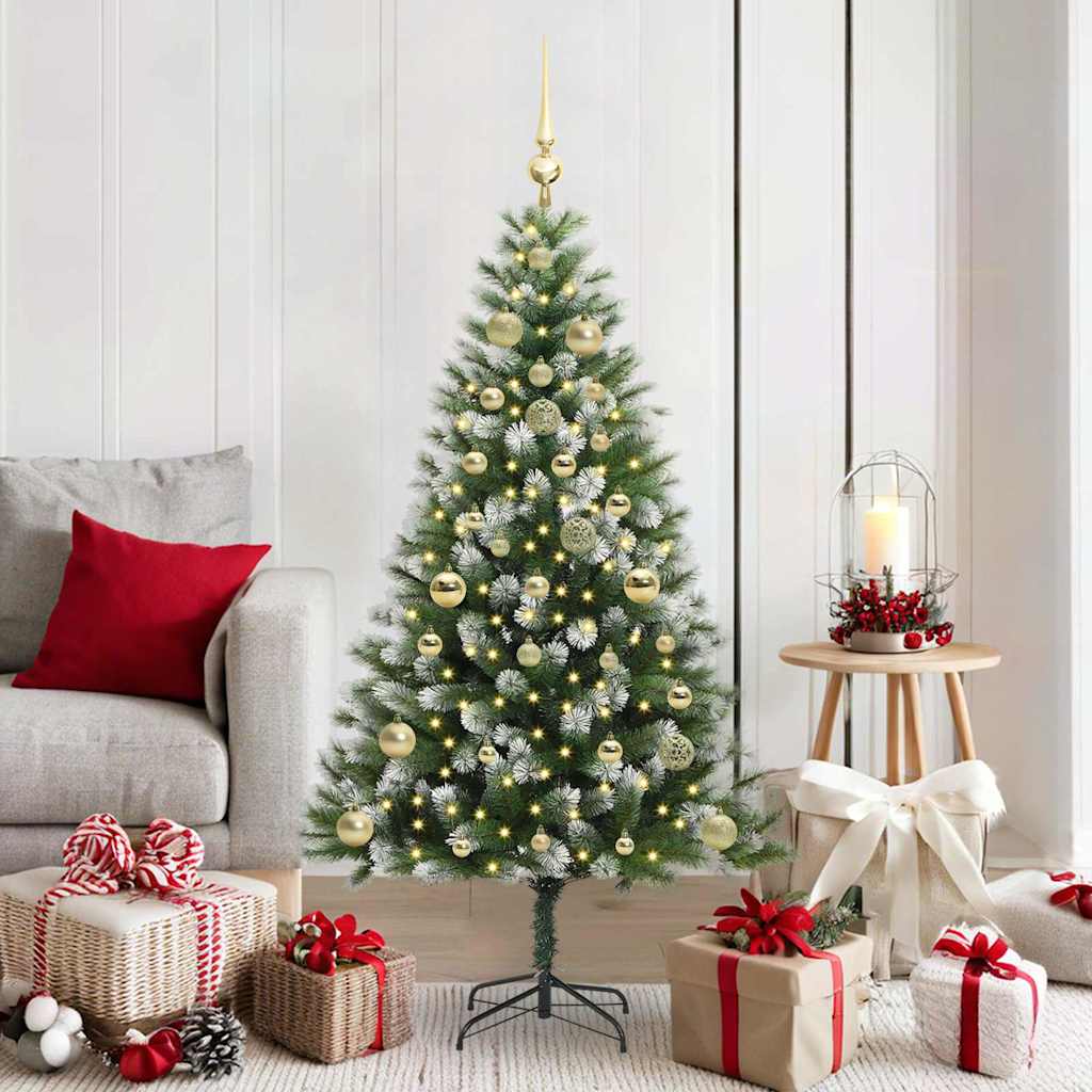 Kunstmatige scharnierkerstboom met bedekte sneeuw 150 cm is nu te koop bij PeponiXL, paradijselijk wonen!