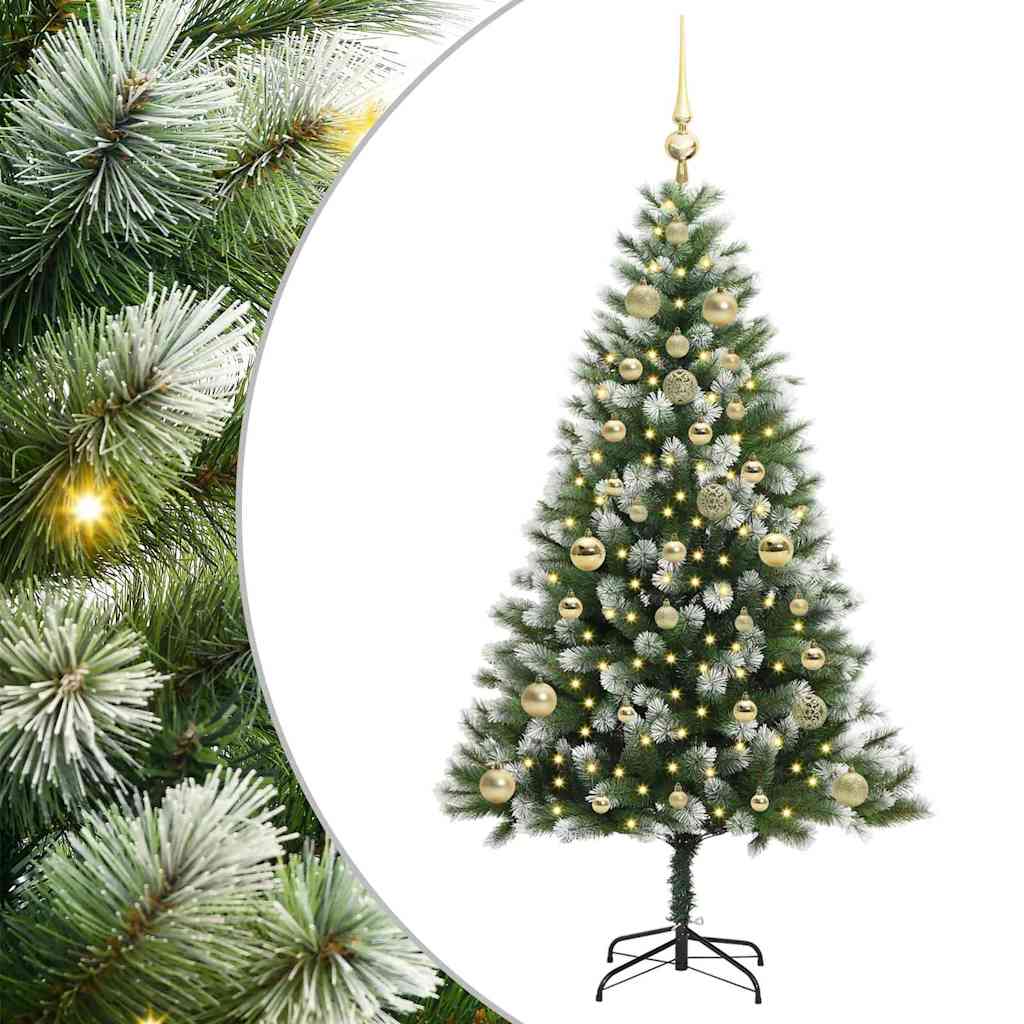 Kunstmatige scharnierkerstboom met bedekte sneeuw 150 cm is nu te koop bij PeponiXL, paradijselijk wonen!