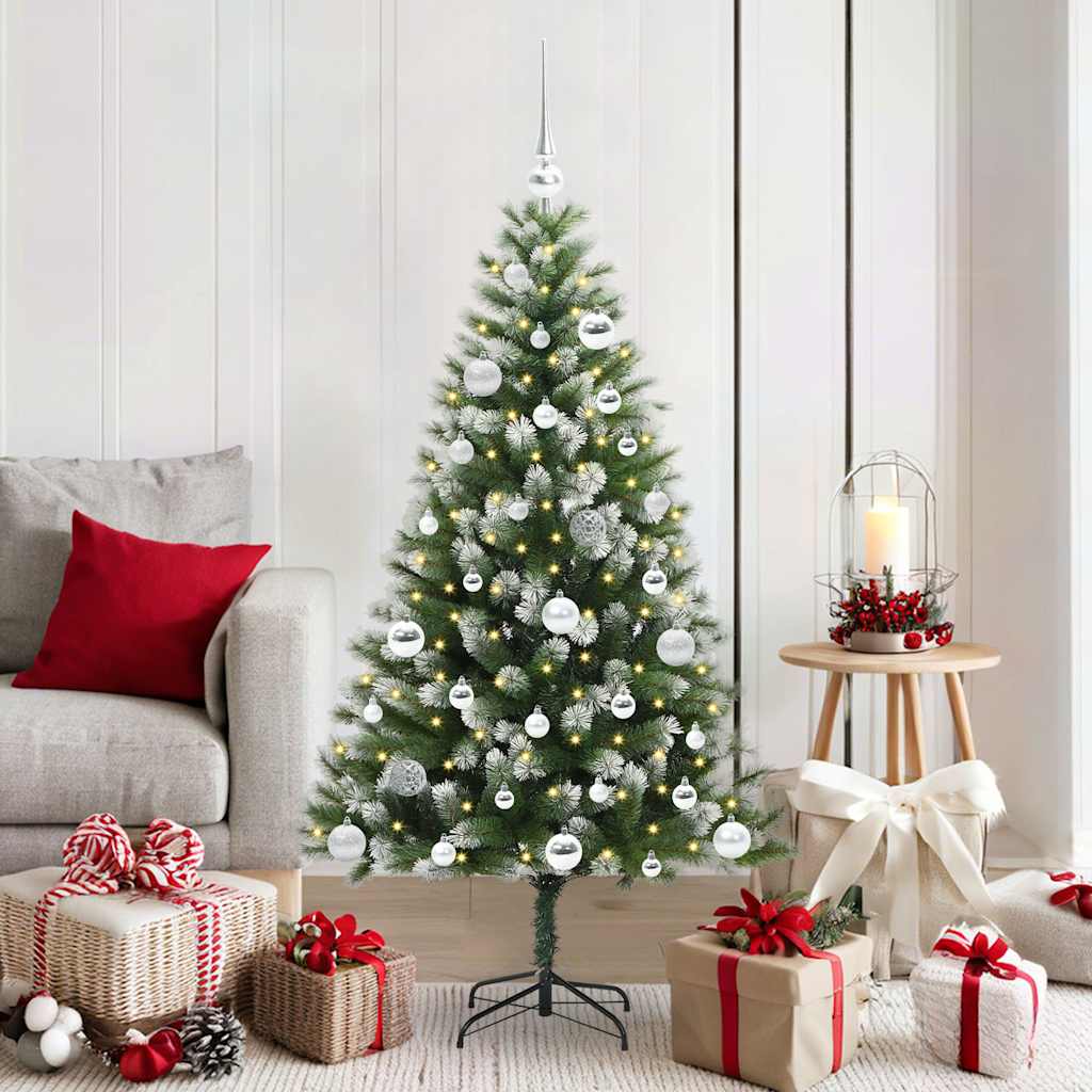 Kunstmatige scharnierkerstboom met bedekte sneeuw 150 cm is nu te koop bij PeponiXL, paradijselijk wonen!