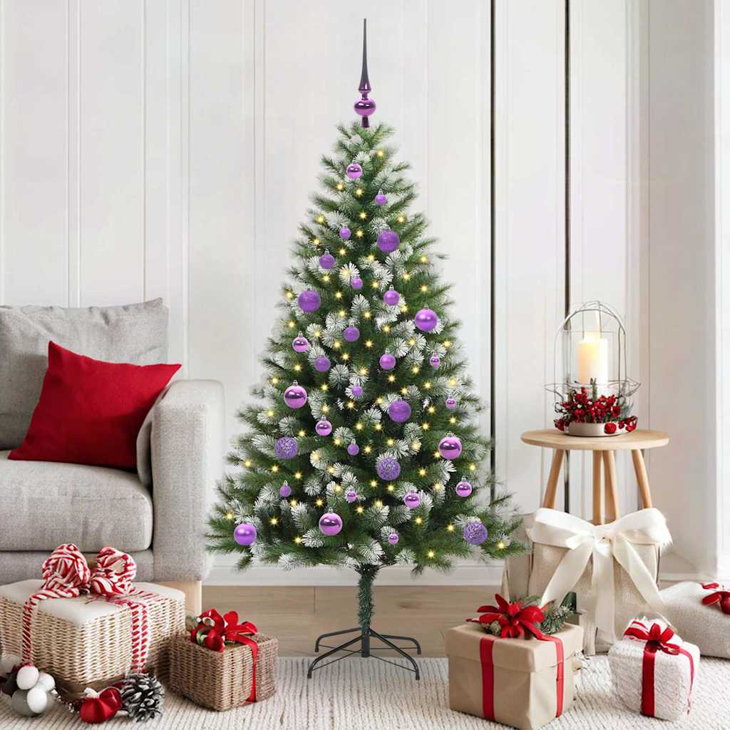 Kunstmatige scharnierkerstboom met bedekte sneeuw 150 cm is nu te koop bij PeponiXL, paradijselijk wonen!