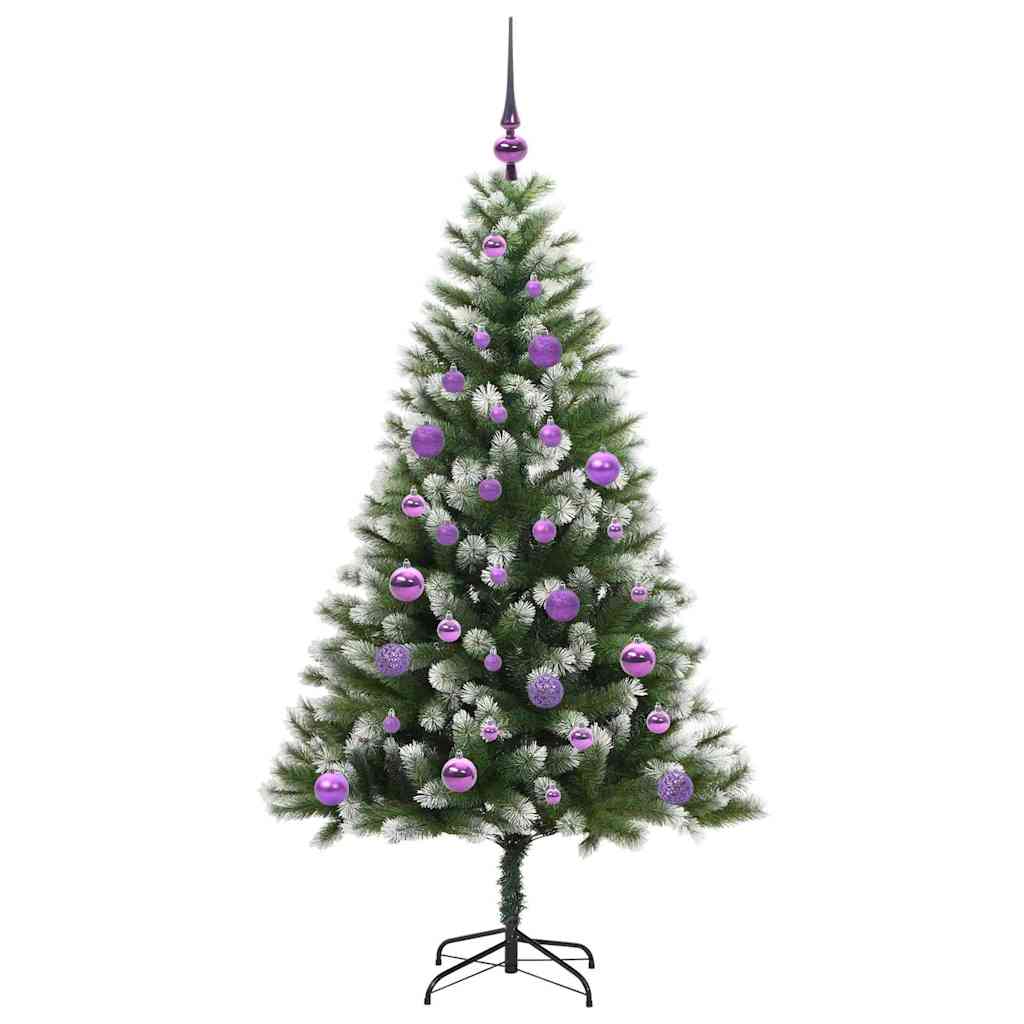 Kunstmatige scharnierkerstboom met bedekte sneeuw 150 cm is nu te koop bij PeponiXL, paradijselijk wonen!