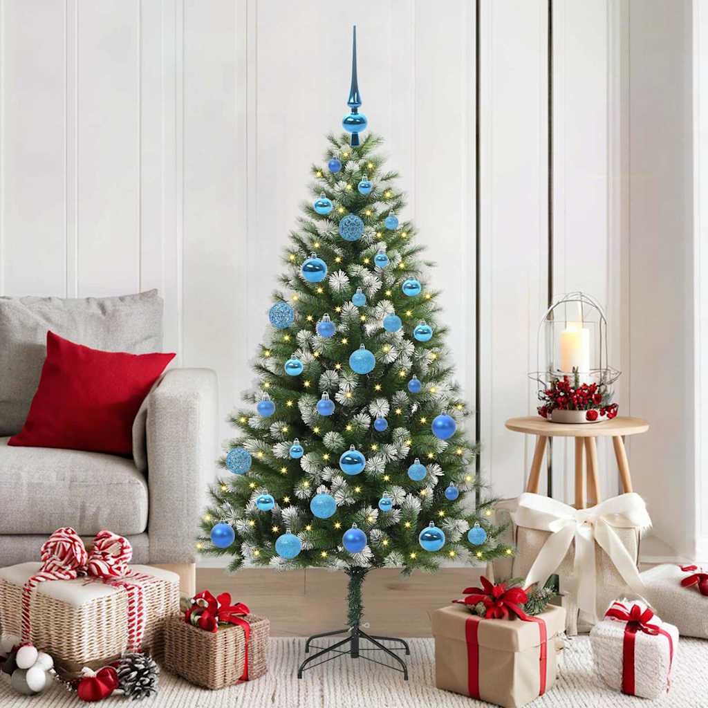 Kunstmatige scharnierkerstboom met bedekte sneeuw 150 cm is nu te koop bij PeponiXL, paradijselijk wonen!