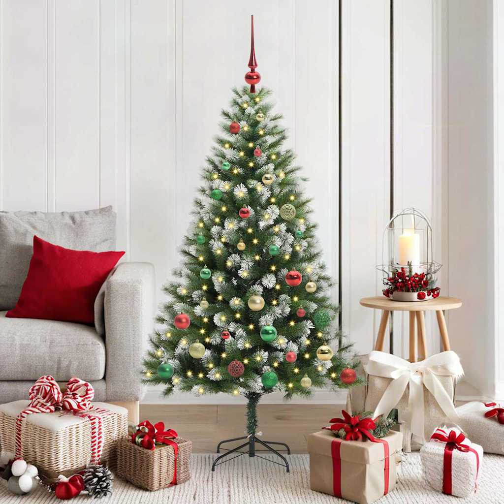 Kunstmatige scharnierkerstboom met bedekte sneeuw 150 cm is nu te koop bij PeponiXL, paradijselijk wonen!