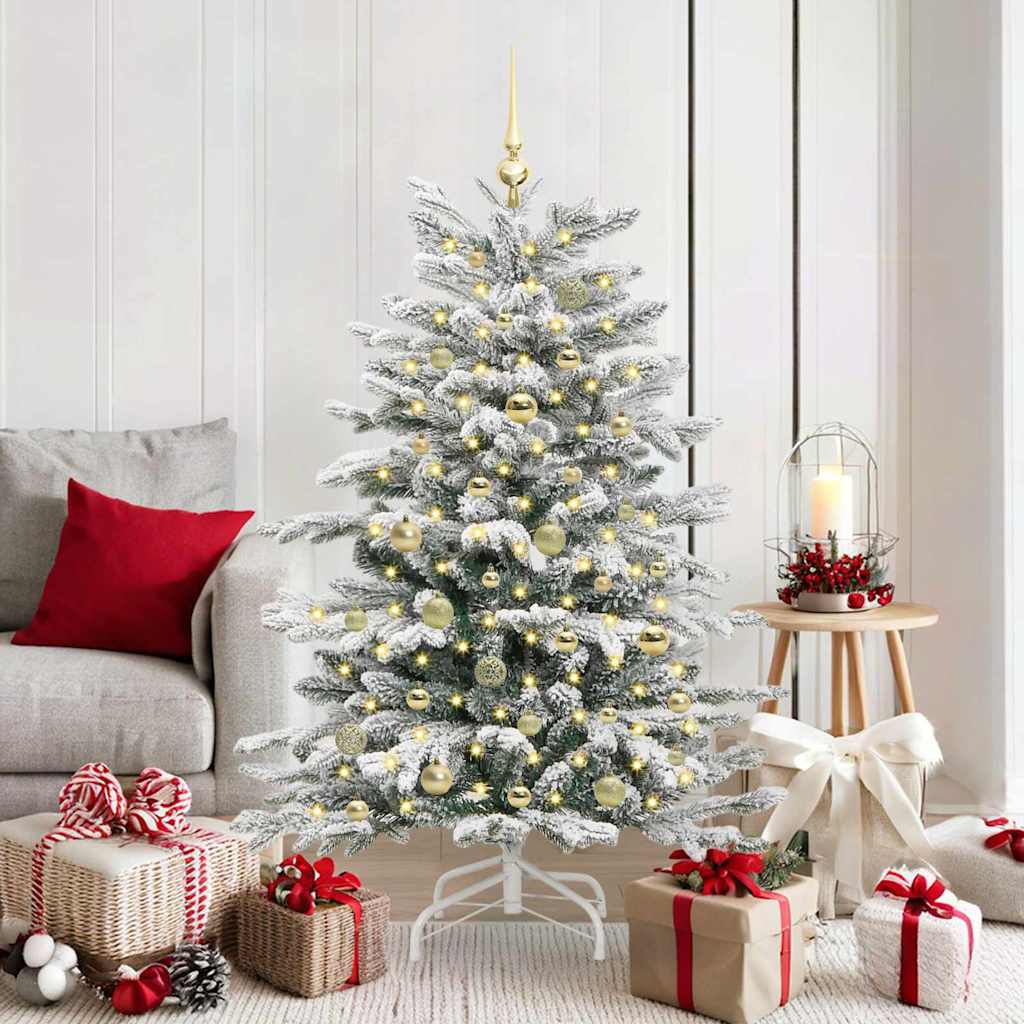 Kunstmatige Inklapbare Kerstboom Wit 150 cm PE en PVC is nu te koop bij PeponiXL, paradijselijk wonen!