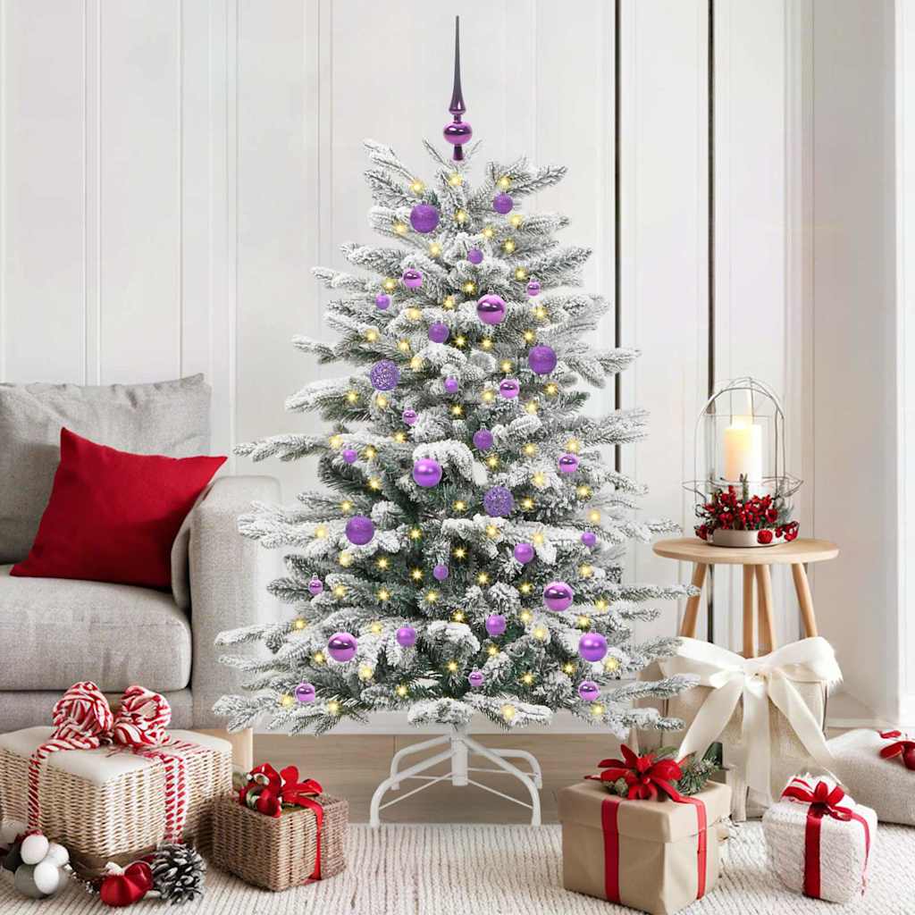 Kunstmatige Inklapbare Kerstboom Wit 150 cm PE en PVC is nu te koop bij PeponiXL, paradijselijk wonen!