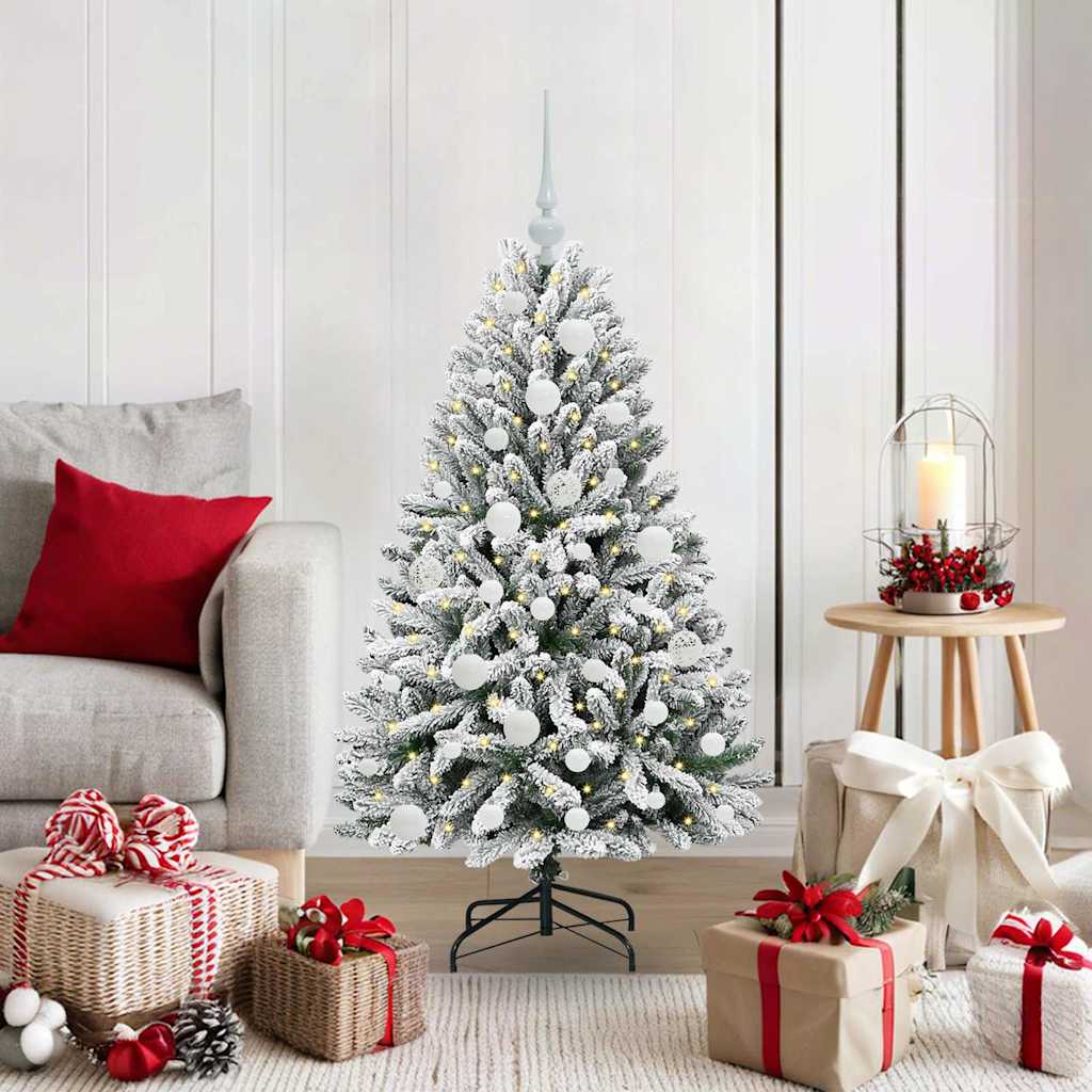 Kunstkerstboom met 150 LED Groen en Wit 120 cm PVC en Metaal is nu te koop bij PeponiXL, paradijselijk wonen!
