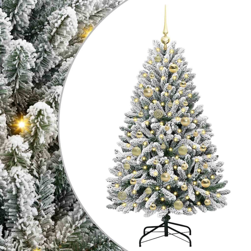 Kunstkerstboom met 150 LED Groen en Wit 120 cm PVC en Metaal is nu te koop bij PeponiXL, paradijselijk wonen!