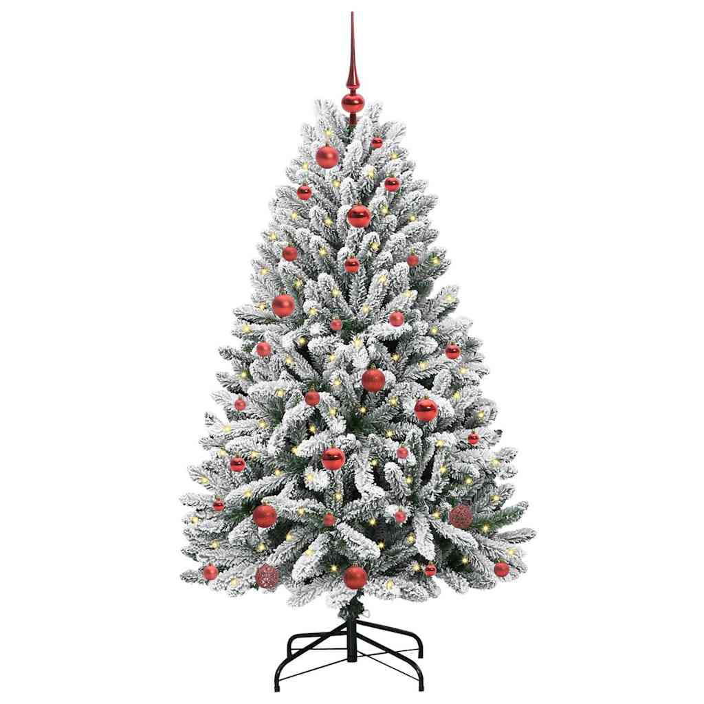 Kunstkerstboom met 150 LED Groen en Wit 150 cm PVC en Metaal is nu te koop bij PeponiXL, paradijselijk wonen!