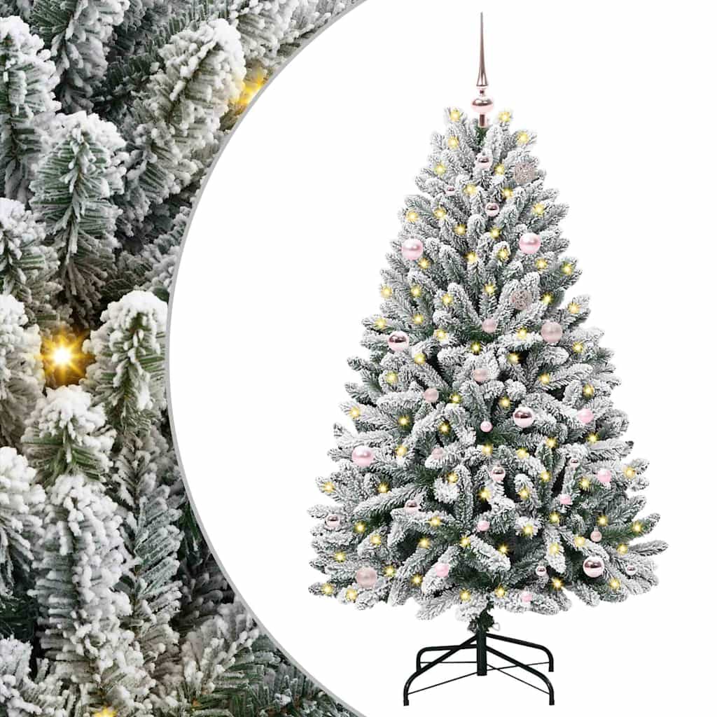 Kunstkerstboom met 150 LED Groen en Wit 150 cm PVC en Metaal is nu te koop bij PeponiXL, paradijselijk wonen!
