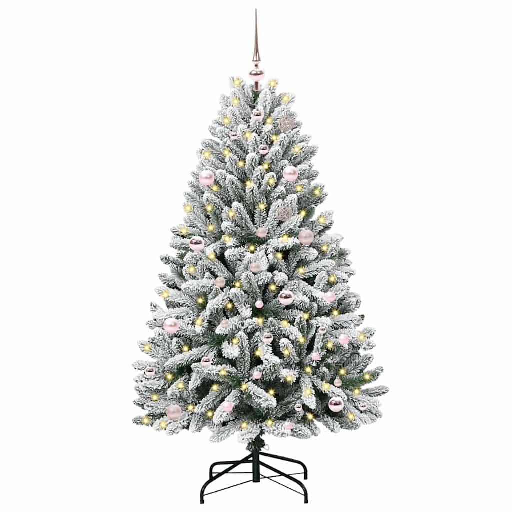 Kunstkerstboom met 150 LED Groen en Wit 150 cm PVC en Metaal is nu te koop bij PeponiXL, paradijselijk wonen!
