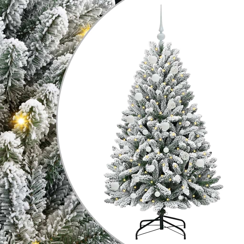 Kunstkerstboom met 150 LED Groen en Wit 150 cm PVC en Metaal is nu te koop bij PeponiXL, paradijselijk wonen!