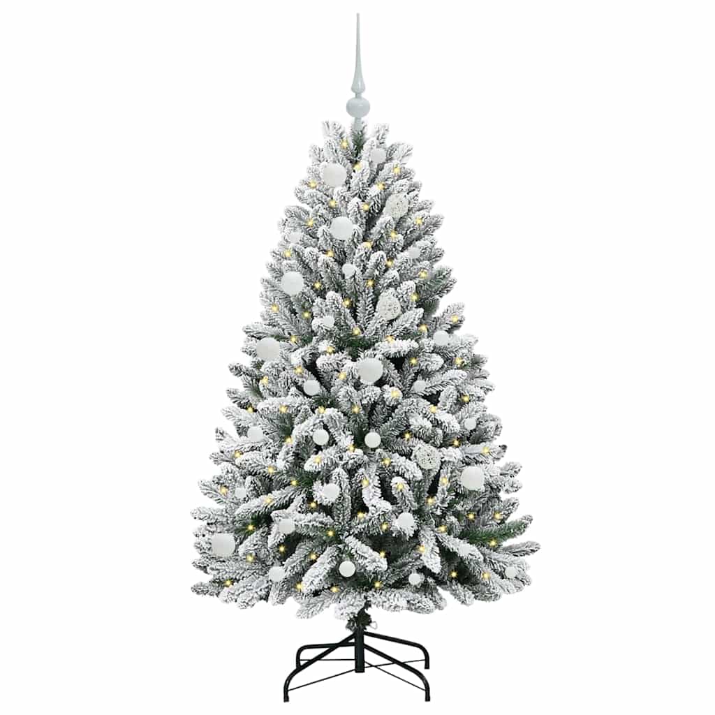 Kunstkerstboom met 150 LED Groen en Wit 150 cm PVC en Metaal is nu te koop bij PeponiXL, paradijselijk wonen!