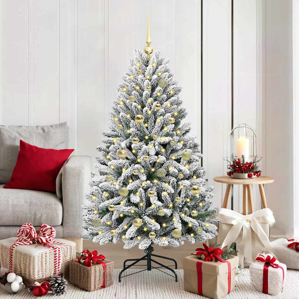 Kunstkerstboom met 150 LED Groen en Wit 150 cm PVC en Metaal is nu te koop bij PeponiXL, paradijselijk wonen!