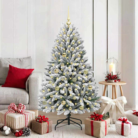 Kunstkerstboom met 150 LED Groen en Wit 150 cm PVC en Metaal is nu te koop bij PeponiXL, paradijselijk wonen!