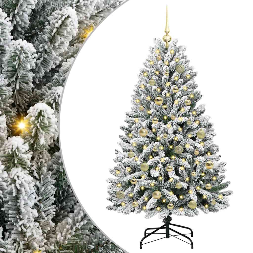 Kunstkerstboom met 150 LED Groen en Wit 150 cm PVC en Metaal is nu te koop bij PeponiXL, paradijselijk wonen!