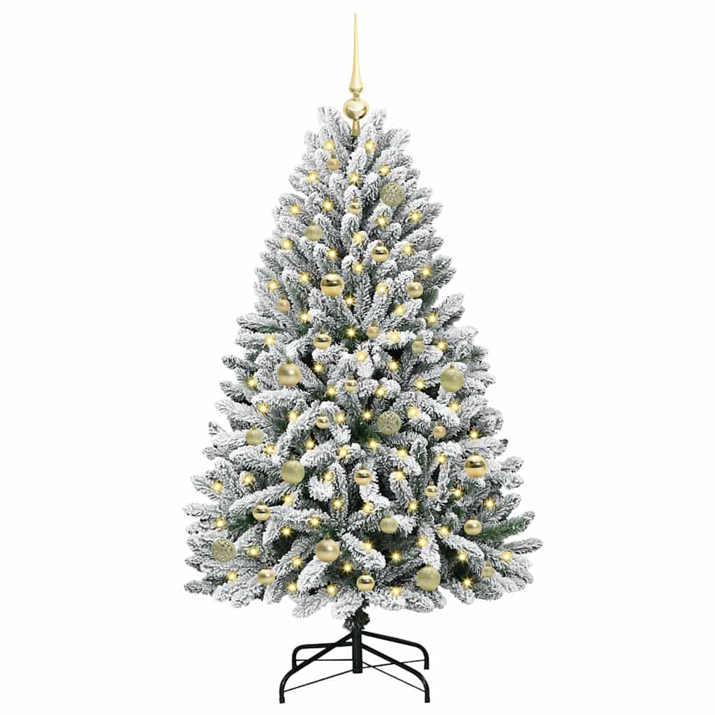 Kunstkerstboom met 150 LED Groen en Wit 150 cm PVC en Metaal is nu te koop bij PeponiXL, paradijselijk wonen!