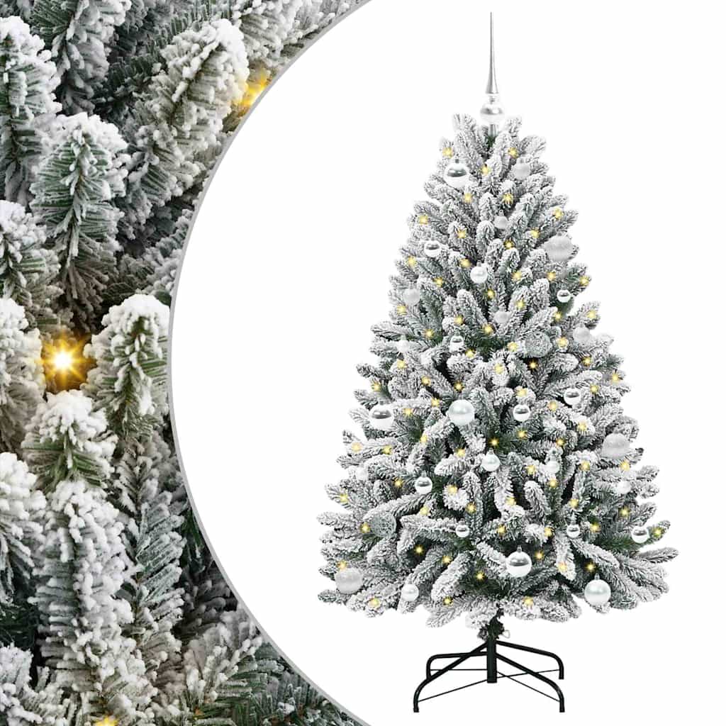 Kunstkerstboom met 150 LED Groen en Wit 150 cm PVC en Metaal is nu te koop bij PeponiXL, paradijselijk wonen!