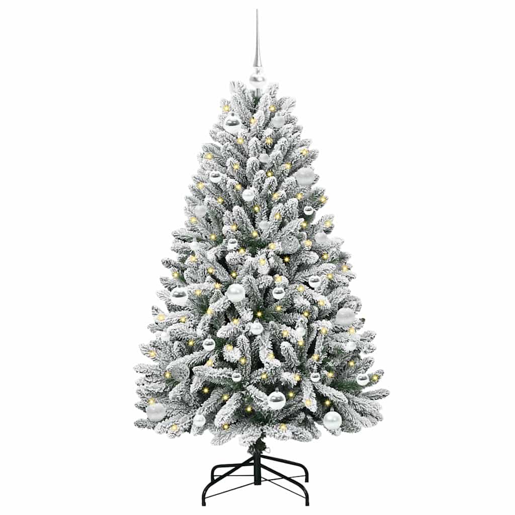 Kunstkerstboom met 150 LED Groen en Wit 150 cm PVC en Metaal is nu te koop bij PeponiXL, paradijselijk wonen!