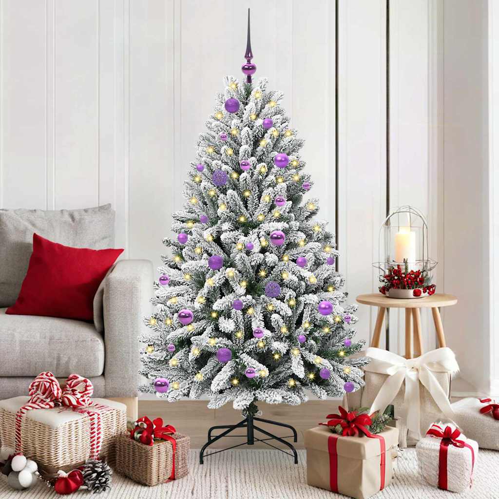 Kunstkerstboom met 150 LED Groen en Wit 150 cm PVC en Metaal is nu te koop bij PeponiXL, paradijselijk wonen!