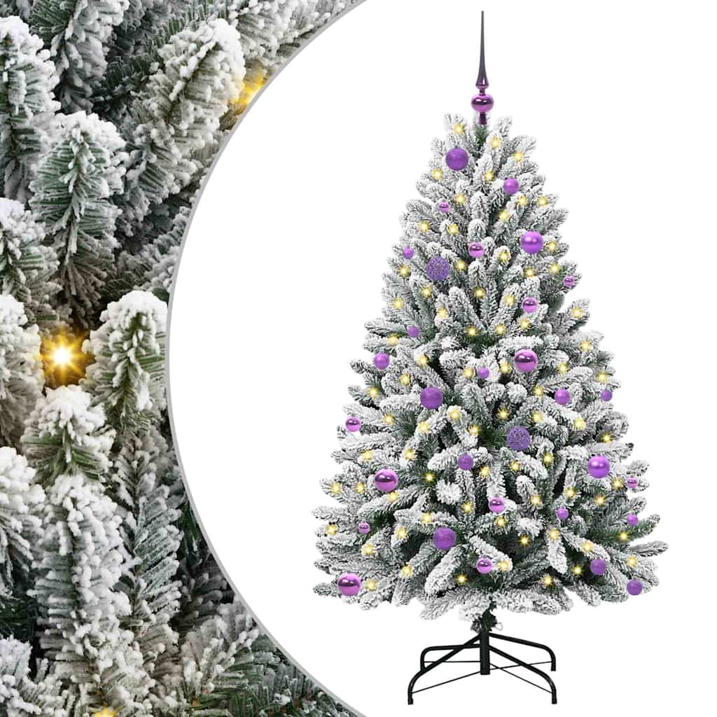 Kunstkerstboom met 150 LED Groen en Wit 150 cm PVC en Metaal is nu te koop bij PeponiXL, paradijselijk wonen!