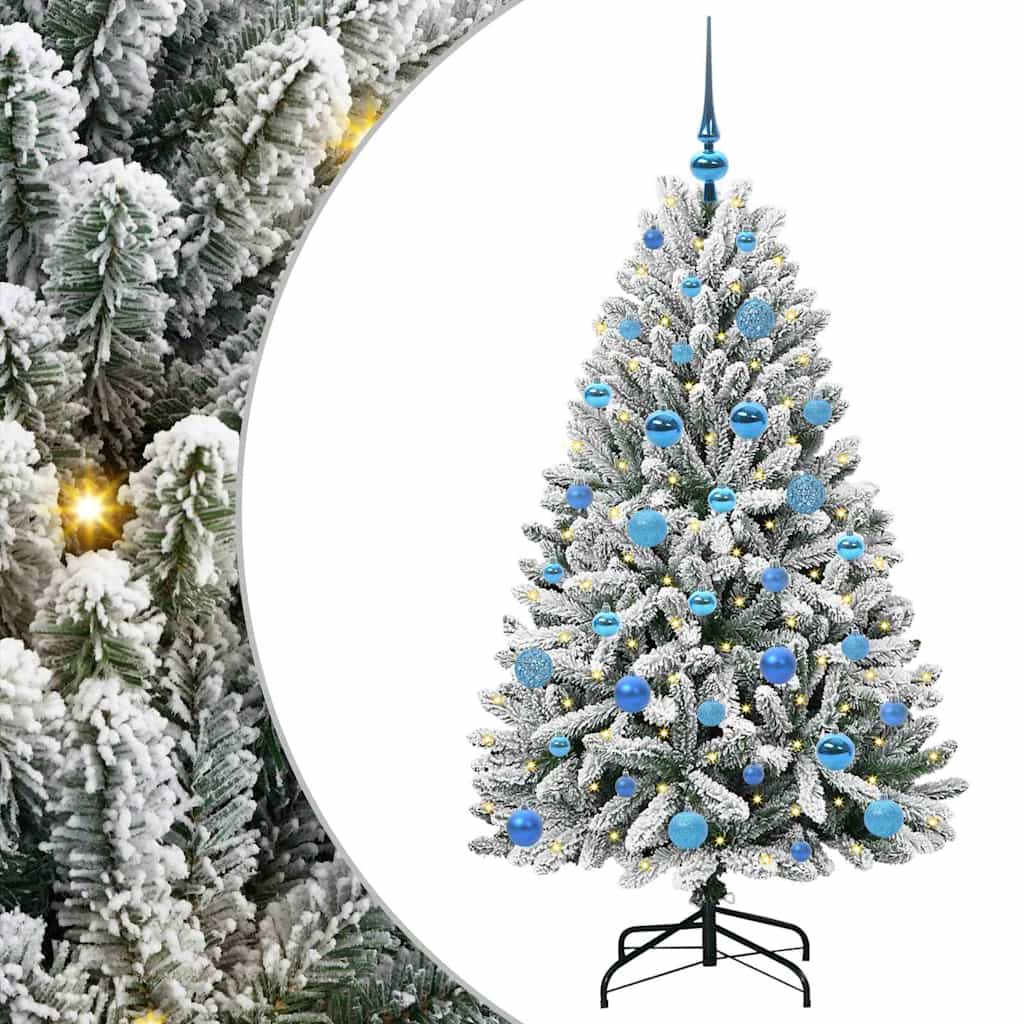 Kunstkerstboom met 150 LED Groen en Wit 150 cm PVC en Metaal is nu te koop bij PeponiXL, paradijselijk wonen!