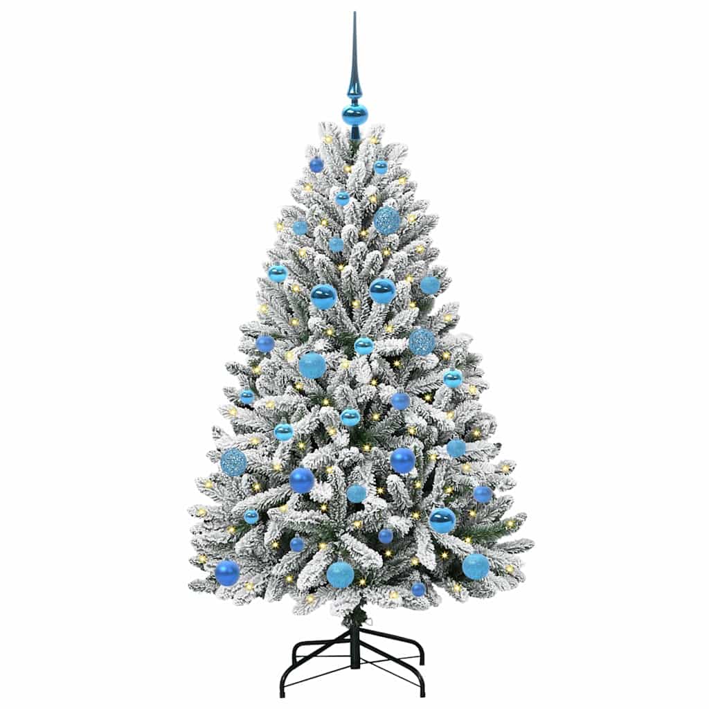 Kunstkerstboom met 150 LED Groen en Wit 150 cm PVC en Metaal is nu te koop bij PeponiXL, paradijselijk wonen!