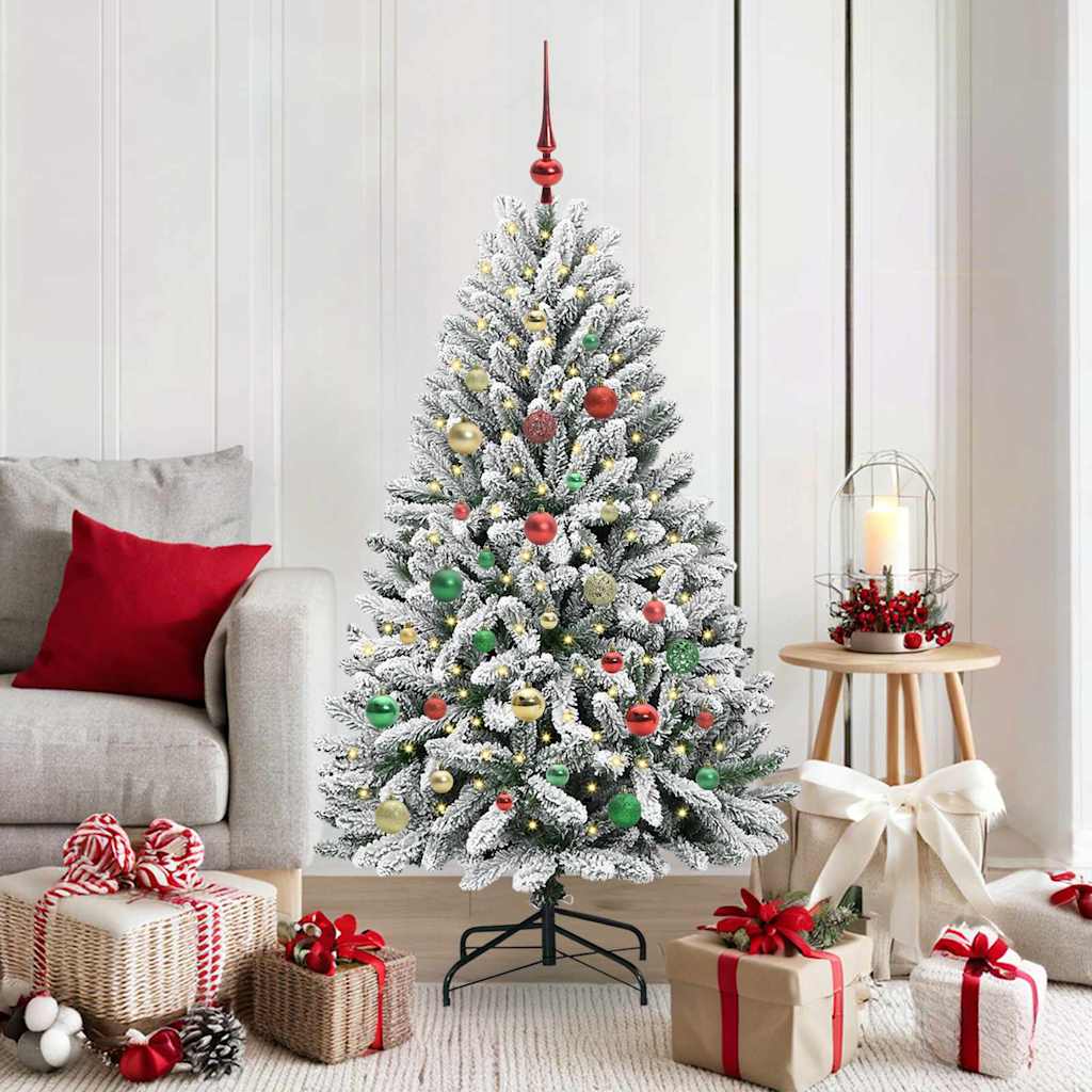 Kunstkerstboom met 150 LED Groen en Wit 150 cm PVC en Metaal is nu te koop bij PeponiXL, paradijselijk wonen!