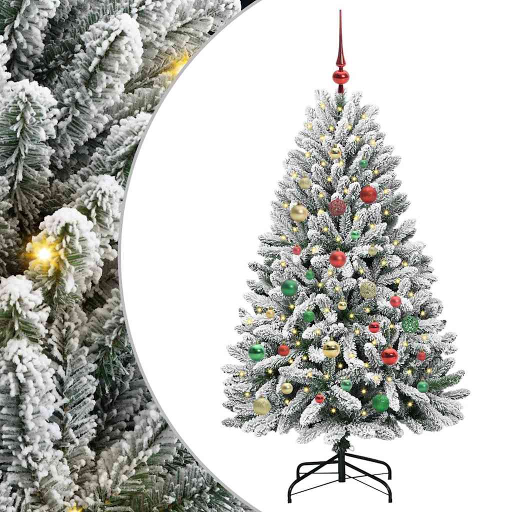 Kunstkerstboom met 150 LED Groen en Wit 150 cm PVC en Metaal is nu te koop bij PeponiXL, paradijselijk wonen!