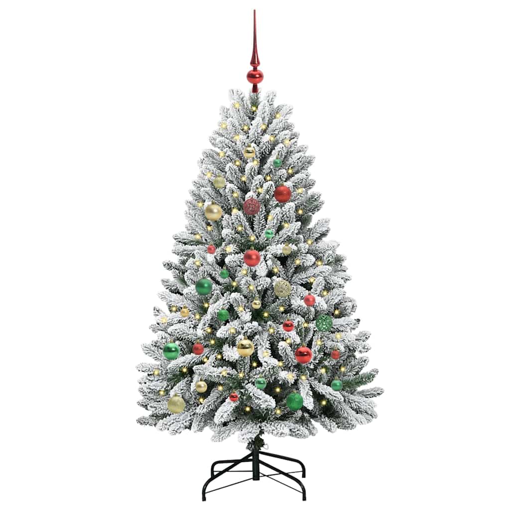 Kunstkerstboom met 150 LED Groen en Wit 150 cm PVC en Metaal is nu te koop bij PeponiXL, paradijselijk wonen!