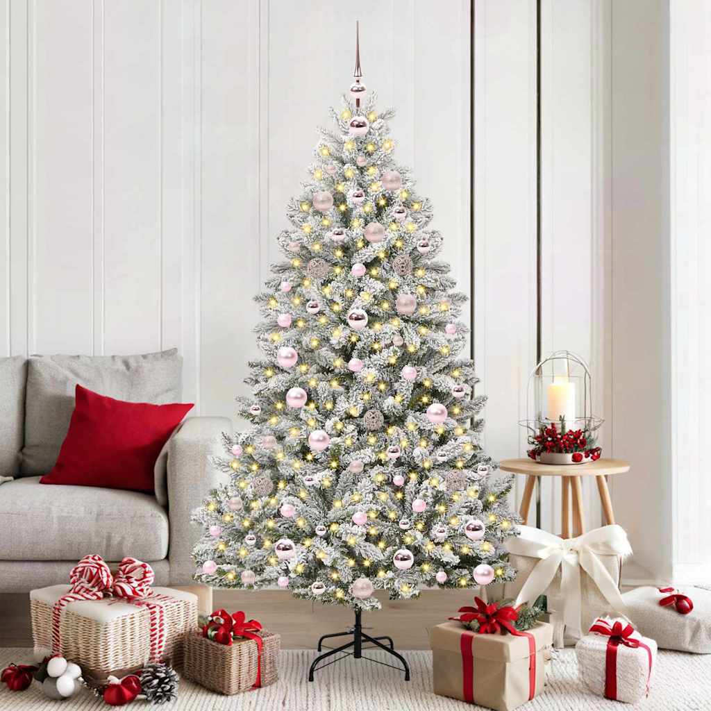 Kunstkerstboom met 300 LED Groen en Wit 180 cm PVC en Metaal is nu te koop bij PeponiXL, paradijselijk wonen!