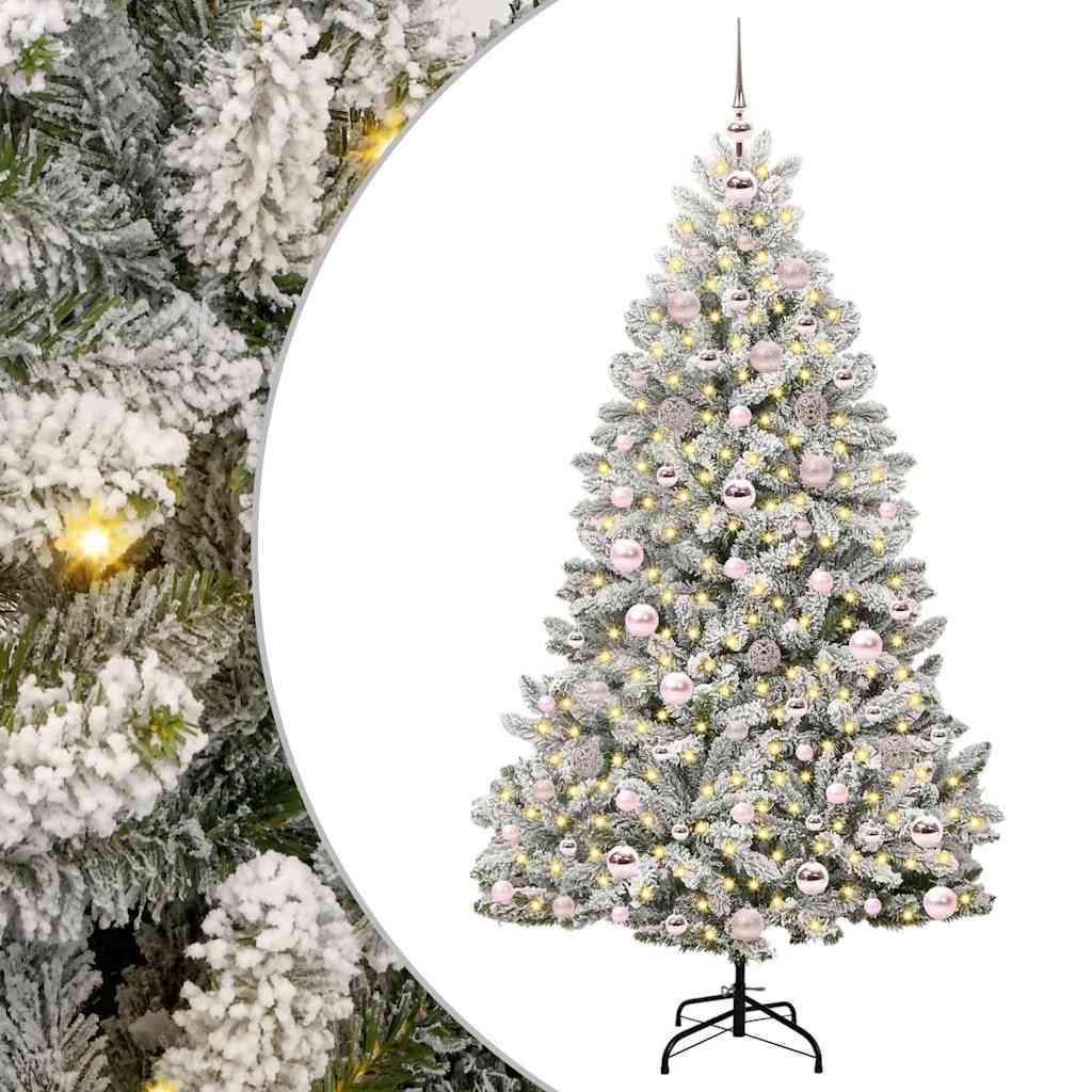Kunstkerstboom met 300 LED Groen en Wit 180 cm PVC en Metaal is nu te koop bij PeponiXL, paradijselijk wonen!