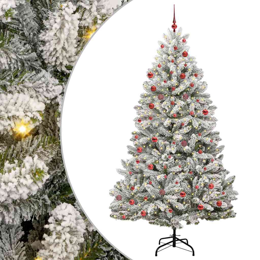 Kunstkerstboom met 300 LED Groen en Wit 210 cm PVC en Metaal is nu te koop bij PeponiXL, paradijselijk wonen!