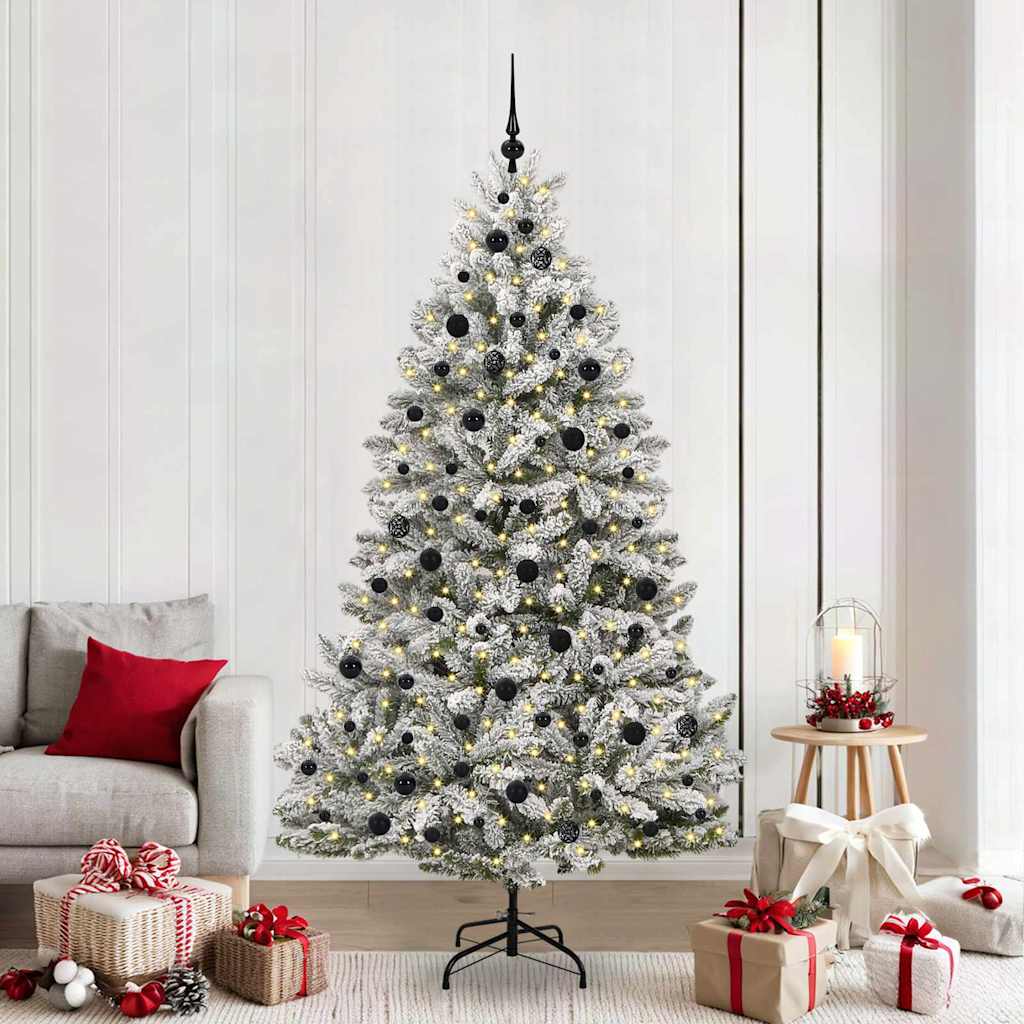 Kunstkerstboom met 300 LED Groen en Wit 210 cm PVC en Metaal is nu te koop bij PeponiXL, paradijselijk wonen!