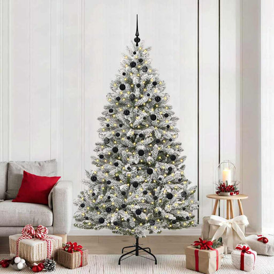 Kunstkerstboom met 300 LED Groen en Wit 210 cm PVC en Metaal is nu te koop bij PeponiXL, paradijselijk wonen!