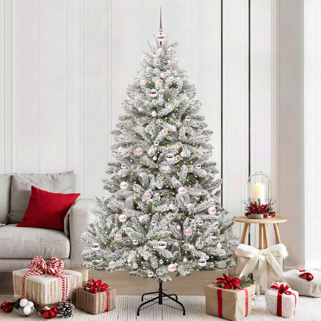 Kunstkerstboom met 300 LED Groen en Wit 210 cm PVC en Metaal is nu te koop bij PeponiXL, paradijselijk wonen!