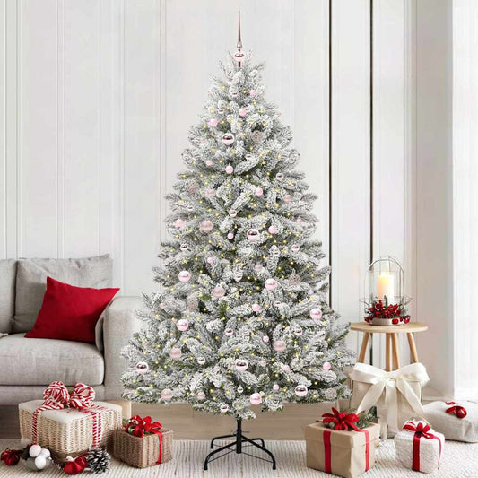 Kunstkerstboom met 300 LED Groen en Wit 210 cm PVC en Metaal is nu te koop bij PeponiXL, paradijselijk wonen!