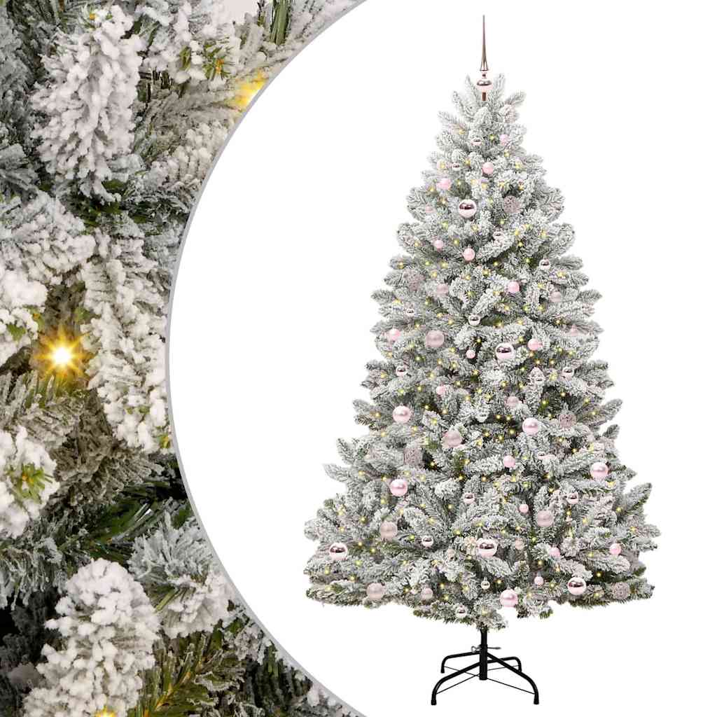 Kunstkerstboom met 300 LED Groen en Wit 210 cm PVC en Metaal is nu te koop bij PeponiXL, paradijselijk wonen!