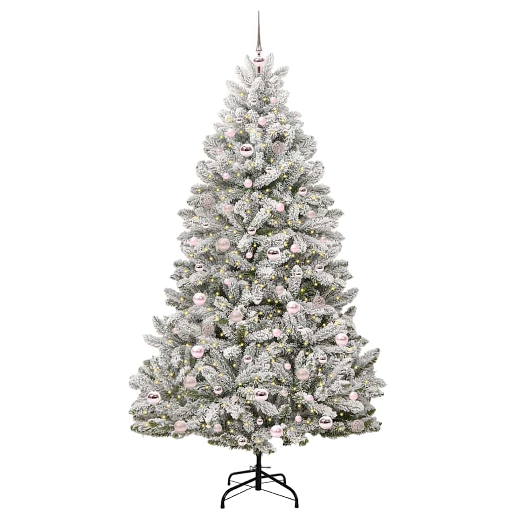 Kunstkerstboom met 300 LED Groen en Wit 210 cm PVC en Metaal is nu te koop bij PeponiXL, paradijselijk wonen!