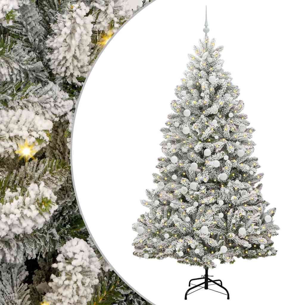 Kunstkerstboom met 300 LED Groen en Wit 210 cm PVC en Metaal is nu te koop bij PeponiXL, paradijselijk wonen!