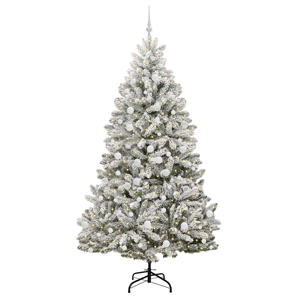Kunstkerstboom met 300 LED Groen en Wit 210 cm PVC en Metaal is nu te koop bij PeponiXL, paradijselijk wonen!