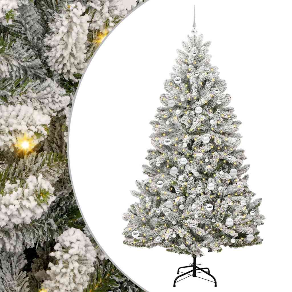 Kunstkerstboom met 300 LED Groen en Wit 210 cm PVC en Metaal is nu te koop bij PeponiXL, paradijselijk wonen!