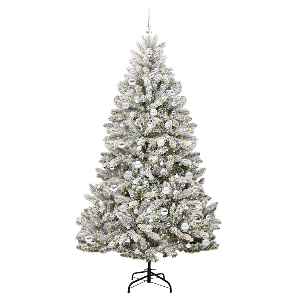 Kunstkerstboom met 300 LED Groen en Wit 210 cm PVC en Metaal is nu te koop bij PeponiXL, paradijselijk wonen!