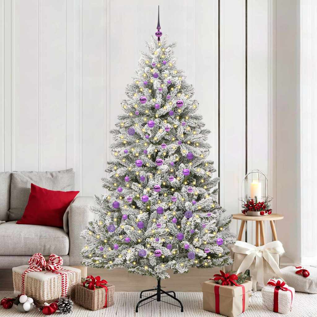 Kunstkerstboom met 300 LED Groen en Wit 210 cm PVC en Metaal is nu te koop bij PeponiXL, paradijselijk wonen!