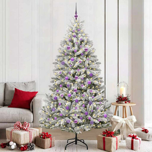 Kunstkerstboom met 300 LED Groen en Wit 210 cm PVC en Metaal is nu te koop bij PeponiXL, paradijselijk wonen!
