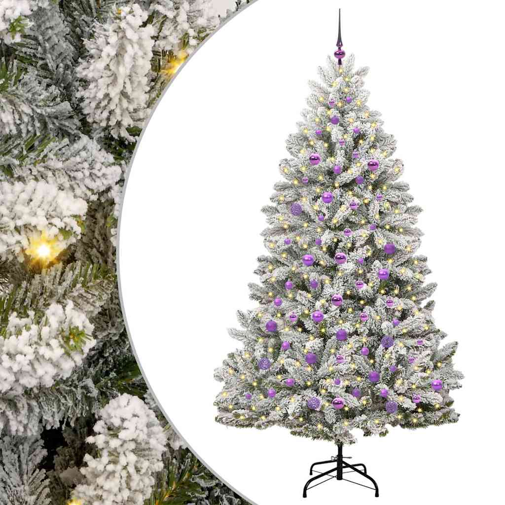 Kunstkerstboom met 300 LED Groen en Wit 210 cm PVC en Metaal is nu te koop bij PeponiXL, paradijselijk wonen!